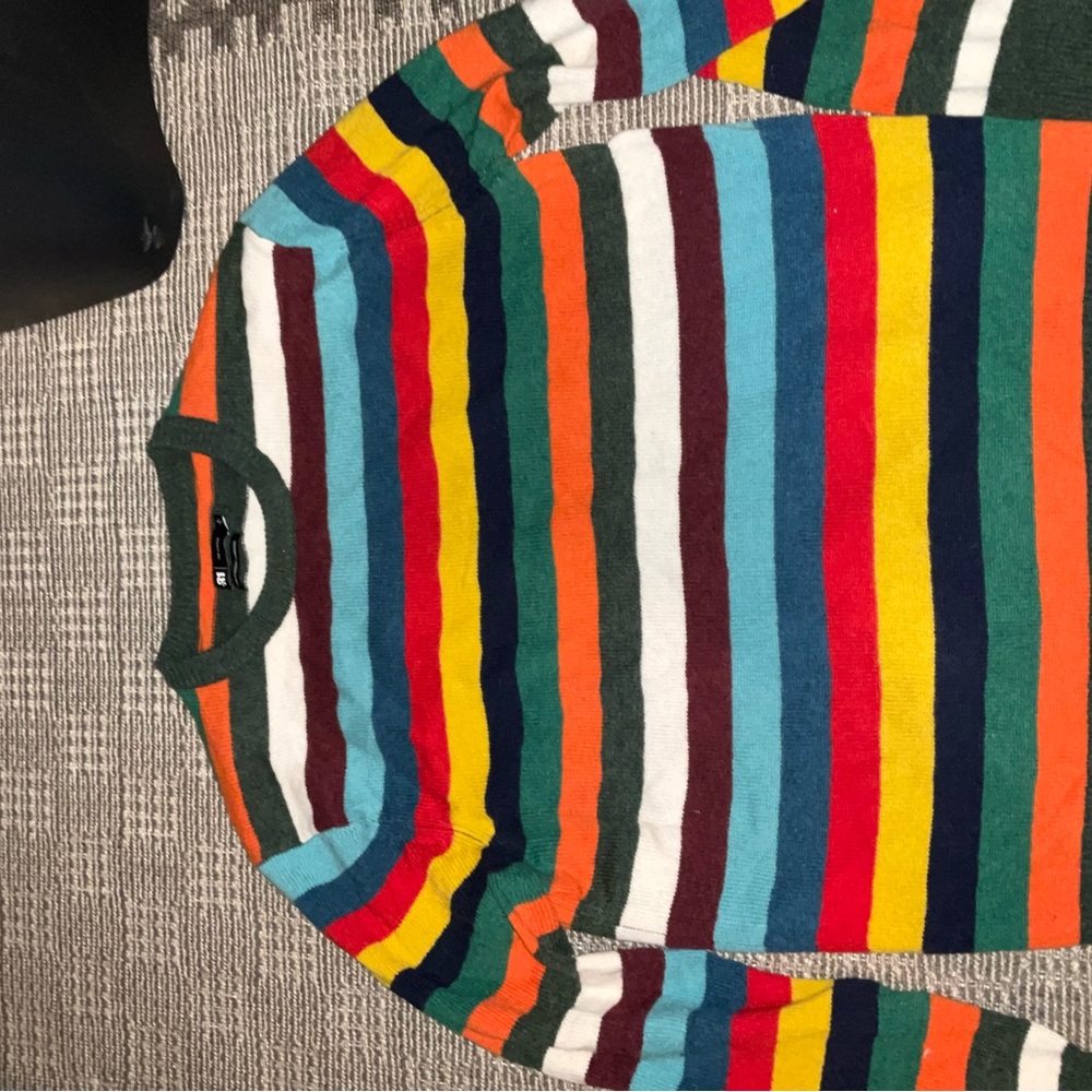 Simons Multicolor Striped Crewneck Sweater